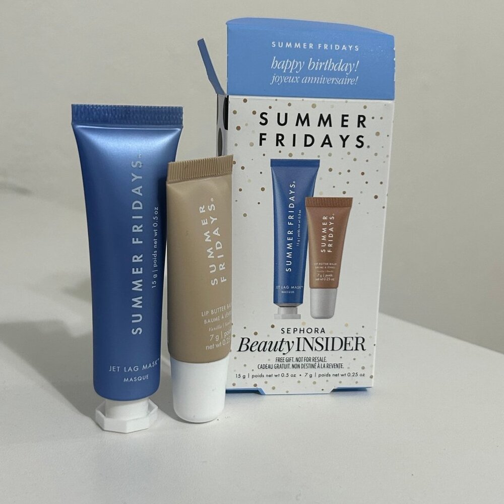 Summer Fridays Sephora VIB Birthday Gift Duo Set New in Box • Includes 2 mini si